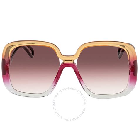 Givenchy Ladies Pink Shaded Square Sunglasses 